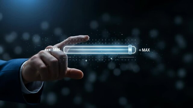  Slider Control Concept: Hand Adjusting Volume/Settings, Maximize Efficiency, UI/UX