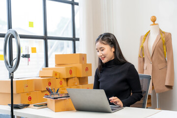 Woman Running Online Business from Home
