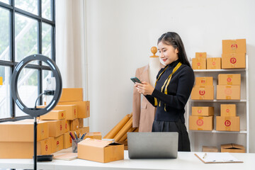 Woman Entrepreneur Managing Online Business