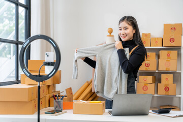 Woman Selling Clothes Online