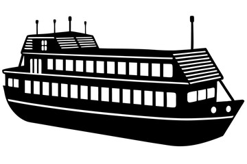 Obraz premium Prison Transport Ship with Barred Windows Vector