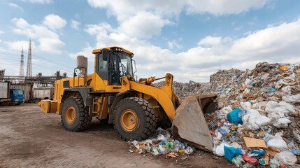 Heavy Machinery at a Waste Disposal Site