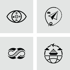 Global Travel Icons Journey, Exploration, and Endless Adventures