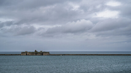 Obraz premium Fortress before the Port in Cherbourg-en-Cotentin, Manche, Normandy, France, Europe