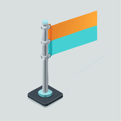 Obraz premium infra-flag marker pennant in neon orange mint and platinum colors