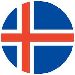 Obraz premium National flag of Iceland isolated in circle.