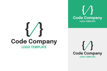 Coding development logo design template vector symbol illustration