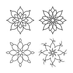 Fototapeta premium Victorian floral mandala design bundle