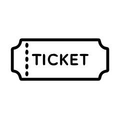 Vector illustration of a ticket in a minimalist style on a white background with copy space