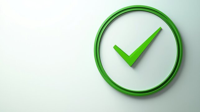 Green Tick in Circular Border Minimalist