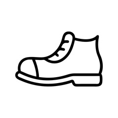 Vector illustration of a boot in minimalist style on a white background with copy space