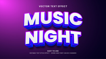 music night editable text effect