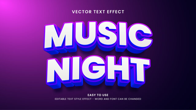 music night editable text effect - Powered by Adobe