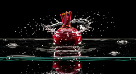 Vibrant Beetroot Plunging Into Sparkling Water Creates Dynamic Splash Photography