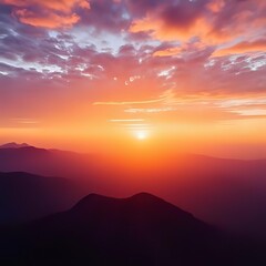 Colorful summer sunrise in Carpathian mountain