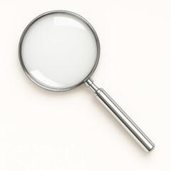 Magnifying glass with chrome handle isolated on white background