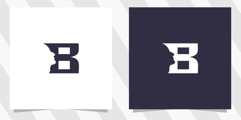 Letter b beauty face logo design