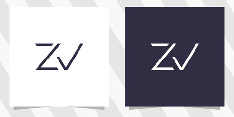 letter zv vz logo design vector