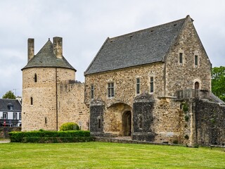 Castle ruin of Chateau de Saint-Sauveur-le-Vicomte, Manche, Normandy, France, Europe