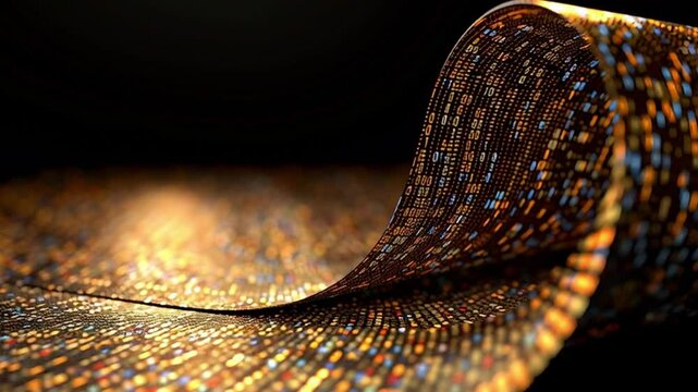 Vibrant Digital Patterns Abstract Technology with Colorful Binary Code Flowing in Mesmerizing Visual Effects