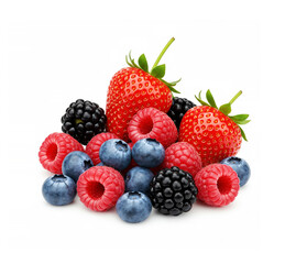 Mixed Berries isolated on white