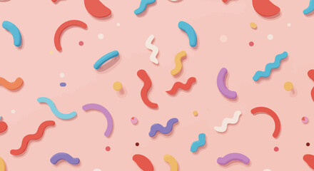 Playful confetti shapes on a pastel background perfect for celebratory designs