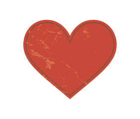 Bold heart shape. Abstract symbol of love. Grunge texture enhances this modern element. This brutalist design fits well in contemporary settings, perfect for stickers or graphic projects.