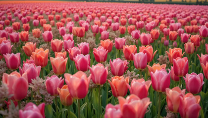 flowers, tulips, beautiful photo of a field of tulips
