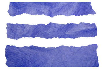 Torn of Wrinkled Blue Fabric Texture Pieces. Ideal for Use as a Distressed Background, Textile Detail, or Abstract Design Layer in Creative Projects.