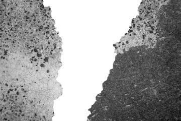 Vertical Torn Concrete Strip with Jagged Raw Edges - Old Wall Fragment Texture for Urban Design