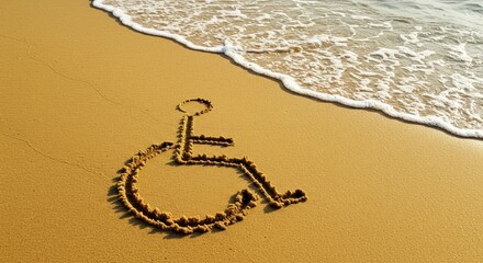 wheelchair on the beach