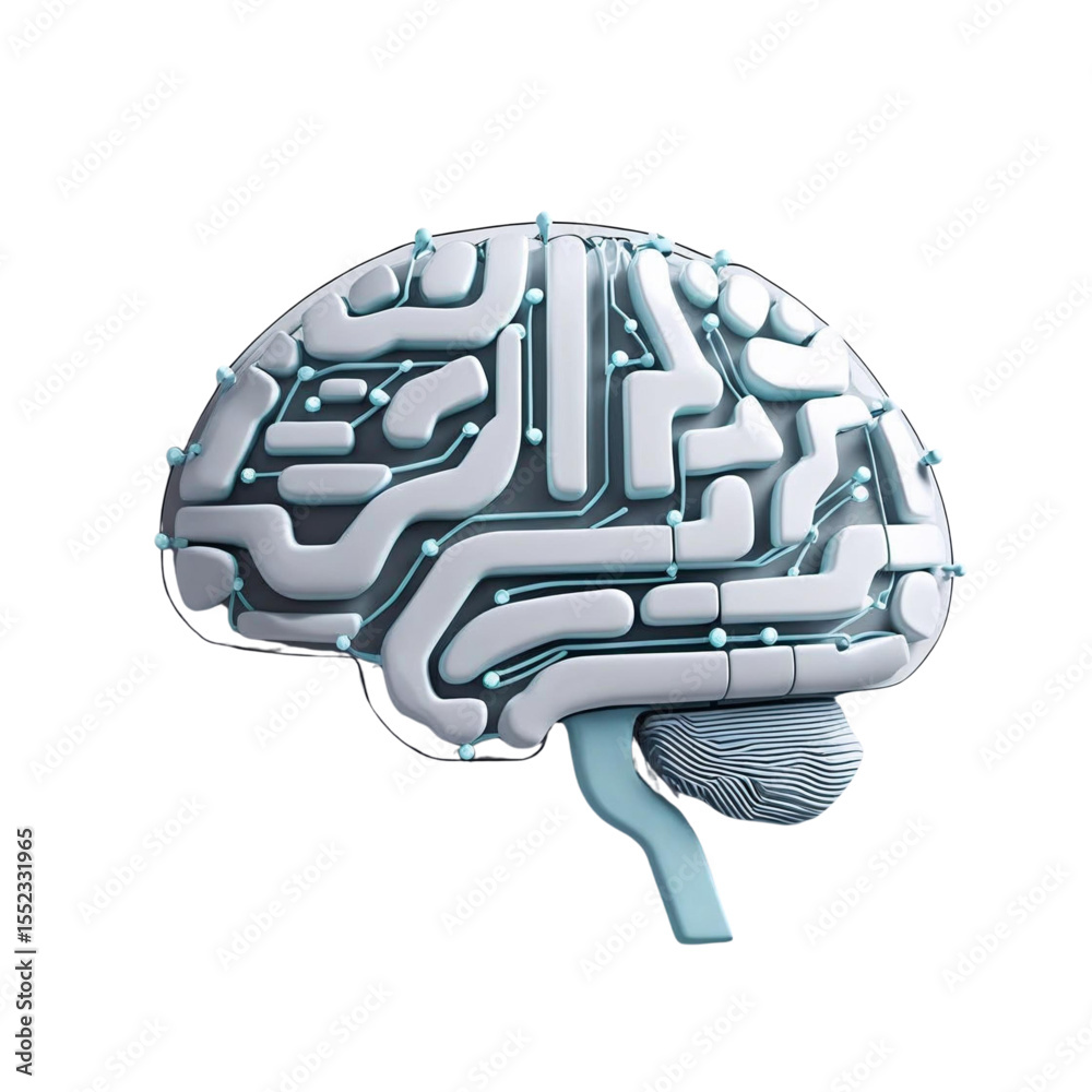 Poster artificial intelligence brain concept for neural network and machine learning technology research on