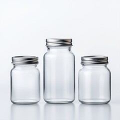 Clear Glass Jars with Metal Lids for Storage and Organization