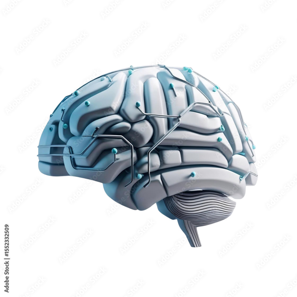 Poster artificial intelligence brain concept for neural network, machine learning and deep learning technol