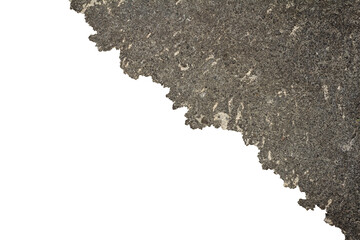 Rusty Rough Concrete Texture Frame with Torn Jagged Edges - Urban Grunge Border Isolated on...