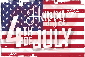 Happy 4th July, american flag