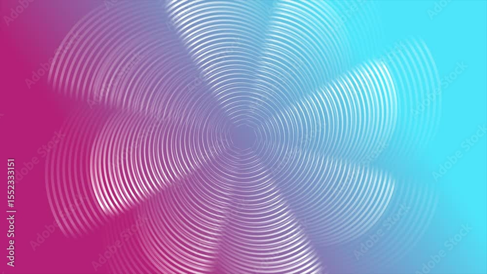 Aufkleber abstract blue pink propeller linear circles abstract background. seamless looping minimal technology