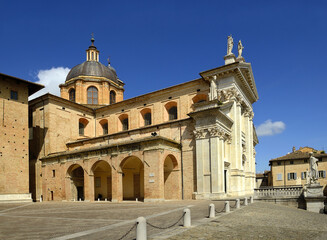 Fototapeta premium Cathedral of Santa Maria Assunta in Urbino, Marche region in Italy, UNESCO World Heritage Site