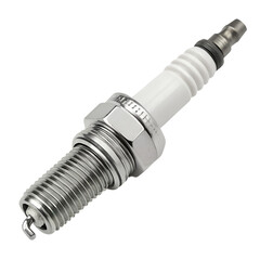 Shiny spark plug for car engine isolated on transparent background