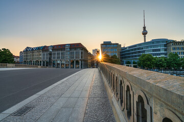 Friedrichs Bridge at sunrise in Berlin. Germany