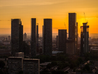 Manchester City's Deansgate Skyline at Sunrise on the Longest Day