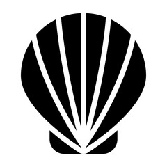 Sea Shell Icon in Glyph Style. Black Fill