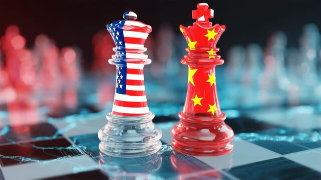 デジタル盤上でにらみ合う米中の王