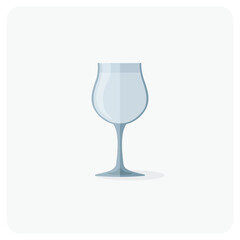Empty tulip glass vector illustration. Flat style glassware icon perfect for craft beer, Belgian ale, bar menu, brewery branding, alcohol drinks, or beverage graphic design elements.