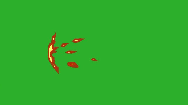 gun fire animation on green screen