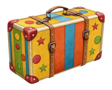 clown suitcase png circus suitcase png funny suitcase png performance suitcase png entertainment suitcase png colorful suitcase png transparent background image