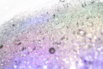 Dense Arrangement of Transparent Crystals – Sparkling Close-Up with Multicolored Reflections for...
