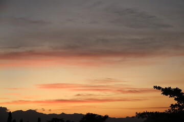 Beautiful twilight sky in tropical region