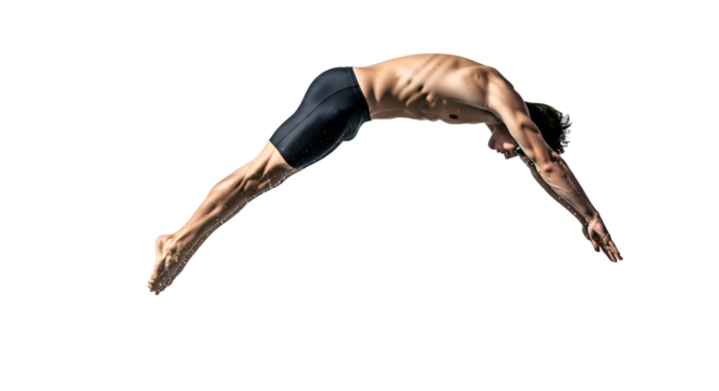 Man diving into water