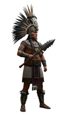 Fototapeta premium An Aztec emperor in full regalia